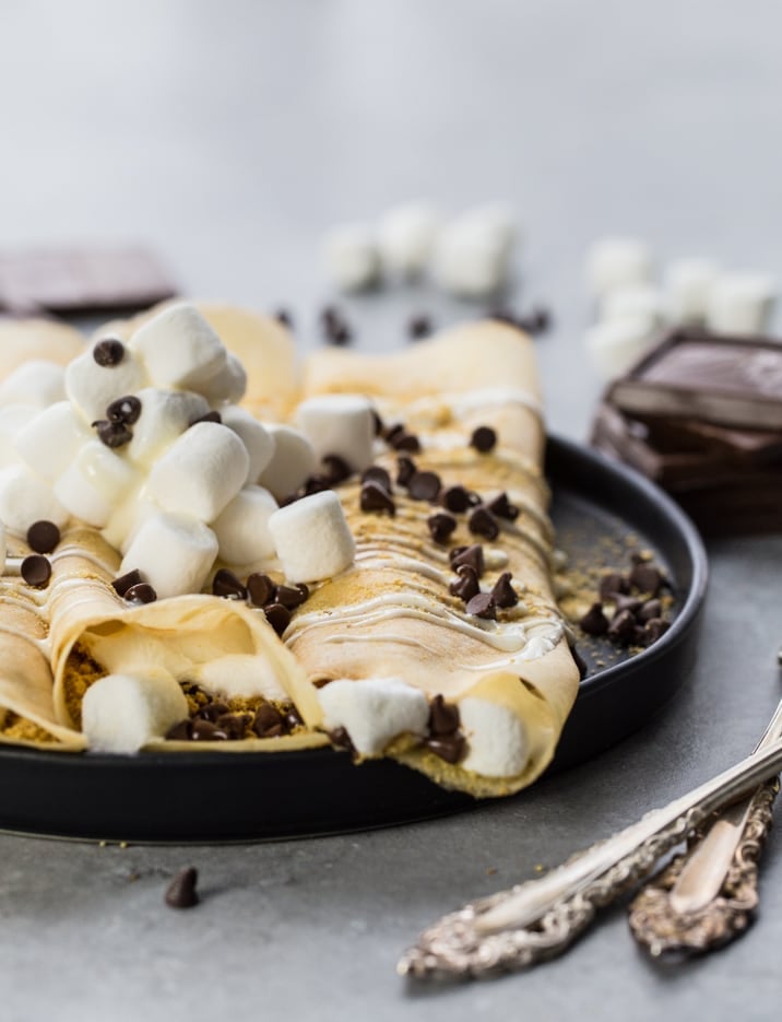 Loaded S'more Crepes (Easy Crepe Recipe) - The Cookie Rookie®